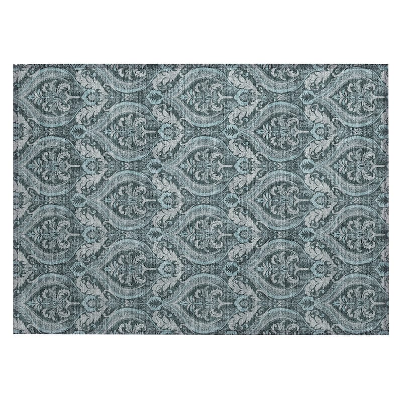 Talu Graceful Floral Weather Resistant Classic Meets Modern Outdoor Rug
