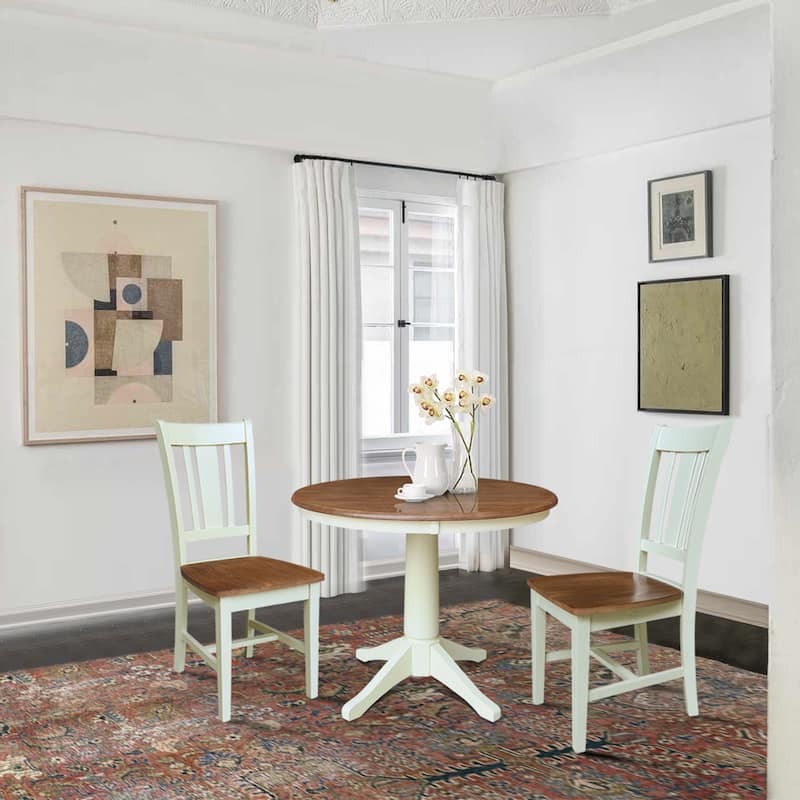 36" Round Top Pedestal Table With San Remo Chairs