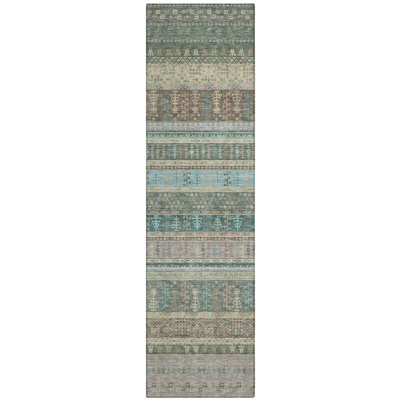 Machine Washable Indoor/Outdoor Global Kilim Chantille Rug