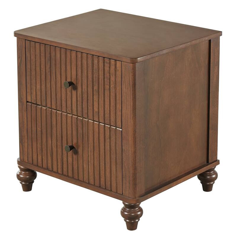 Christopher Knight Home - Silverton Modern 3-Piece Bedroom Set with Classic Grooved Panels Bed Frame & Matching Nightstands