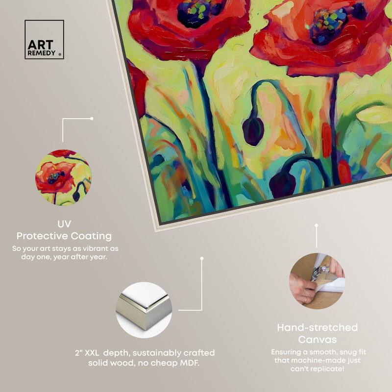 Red Poppy Field II Canvas by Art Remedy