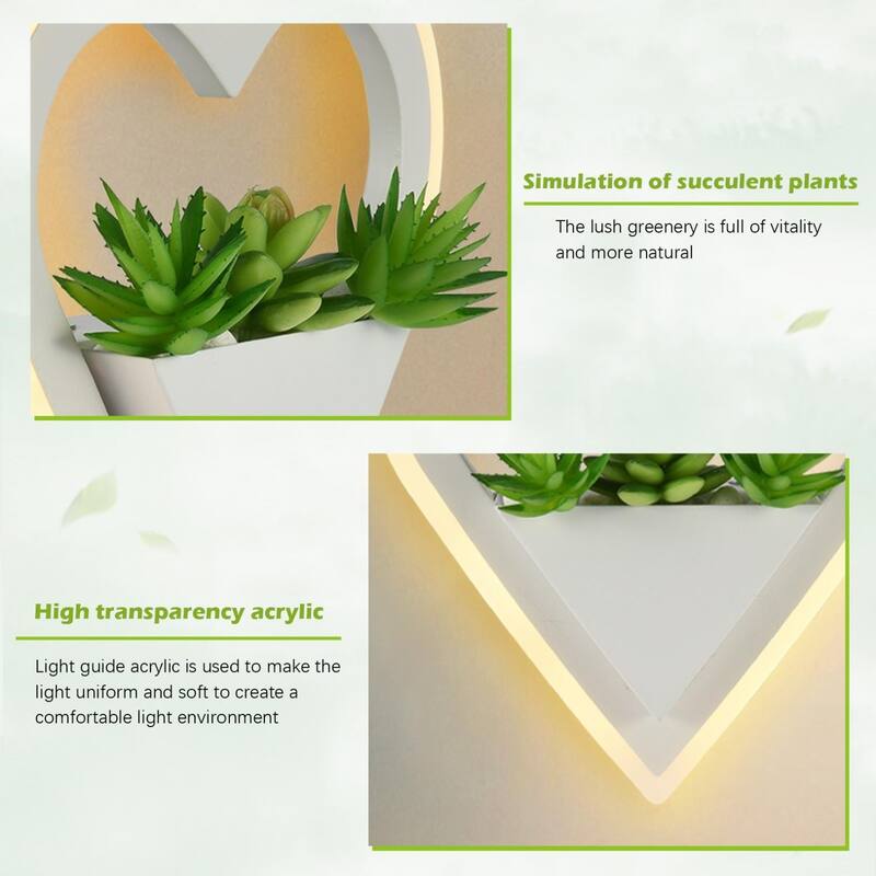 Modern Green Creative Plant Wall Light Aisle Wall Lamp Green Simulation Plant Home Decoration LED Wall Light