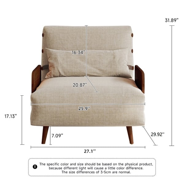 dimension image slide 7 of 22, JASIWAY Modern Upholstered Convertible Sofa Bed