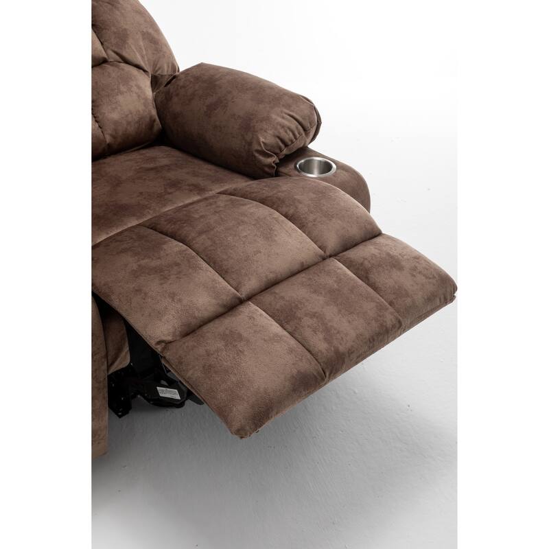 Power Lift Recliner Chair with Heat & Massage, Dual OKIN Motors Lift Sofa, Lounge Chair with 2 Pockets & 2 Cup Holders