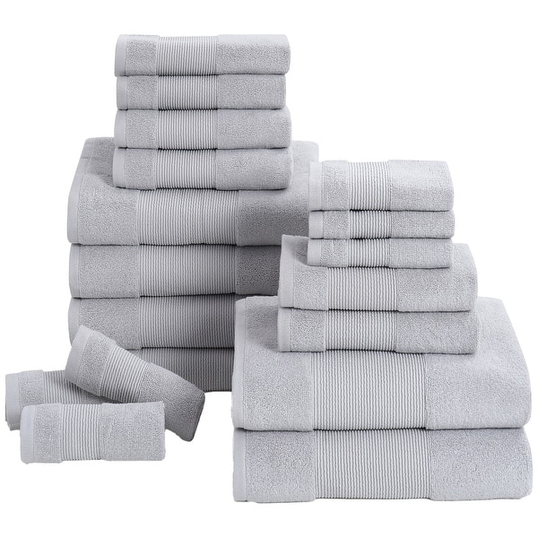 Modern Threads Air Cloud 18-Piece Bath Towel Set - Grey