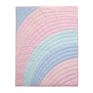 Lambs & Ivy Watercolor Pastel Pink/Mint/Peach Crib/Toddler Quilt