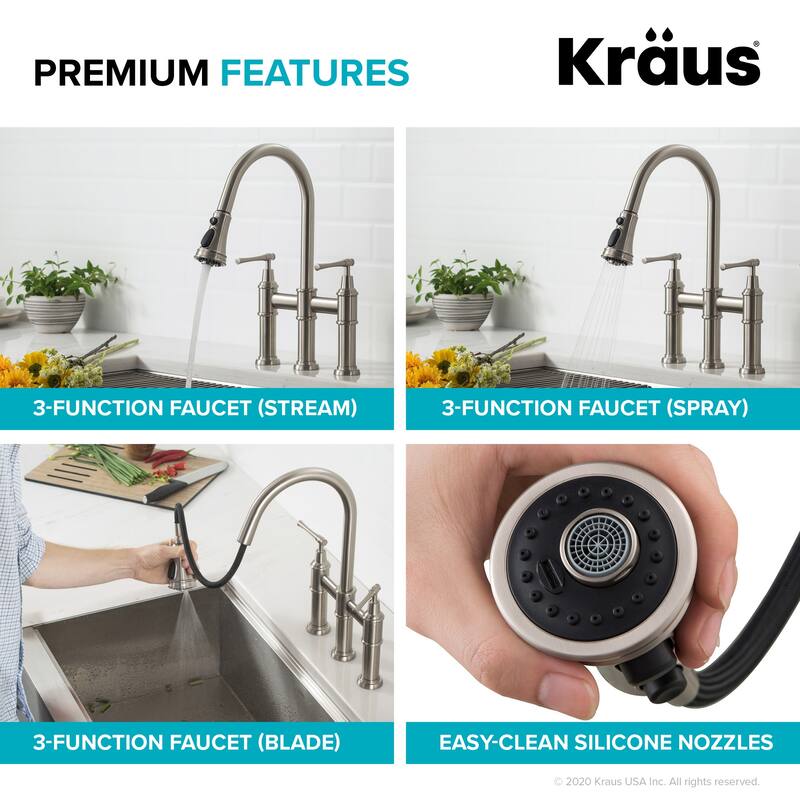 Kraus Allyn 1.8 GPM Bridge Pull-Down Faucet