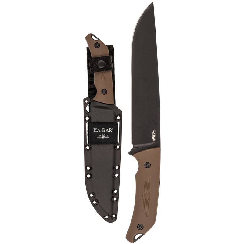 KA-BAR 8" Drop Point Fixed Blade Jarosz Camp Turok Knife w/ Sheath - Multicolor