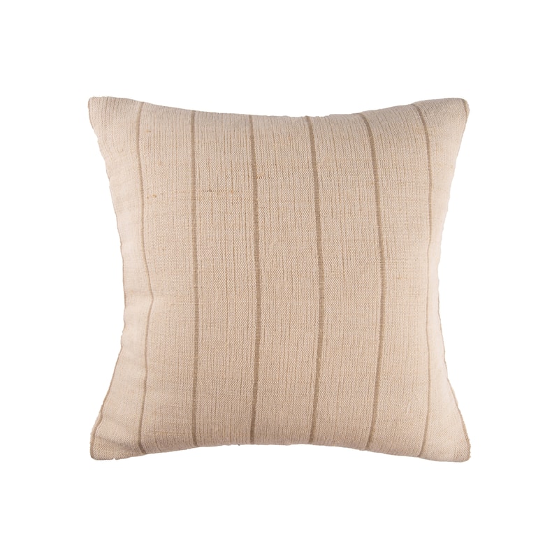 18" x 18" Jute Stripe Cotton Throw Pillow - Off-White