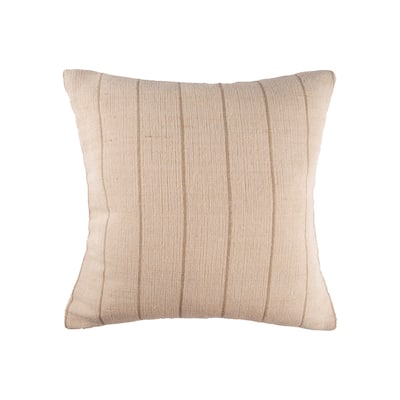18" x 18" Jute Stripe Cotton Throw Pillow