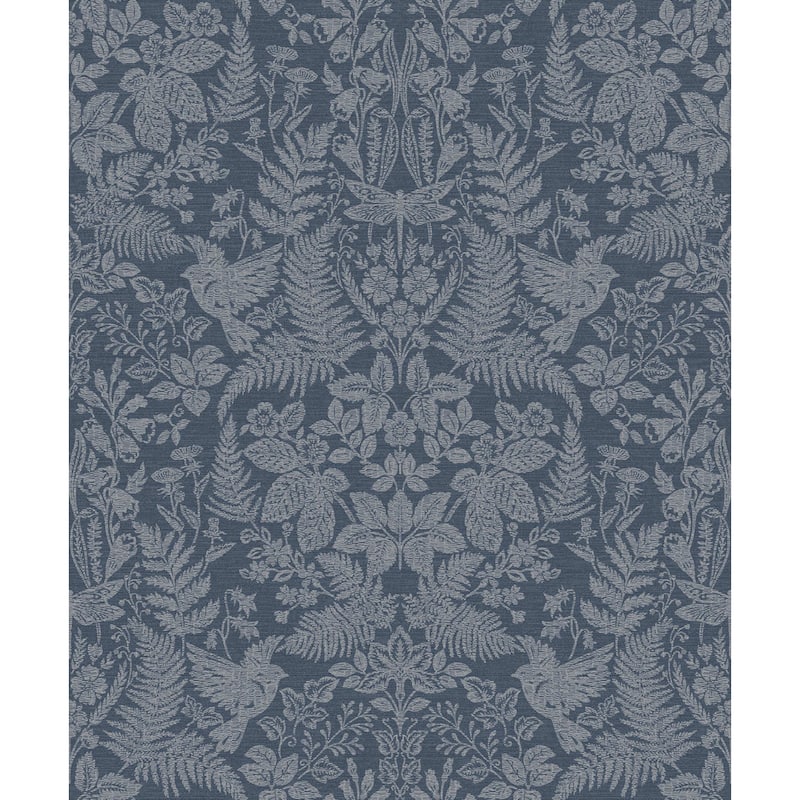 Loxley Leaf Textured Eco-Foam Wallpaper – 396in x 20.8in - Navy Blue