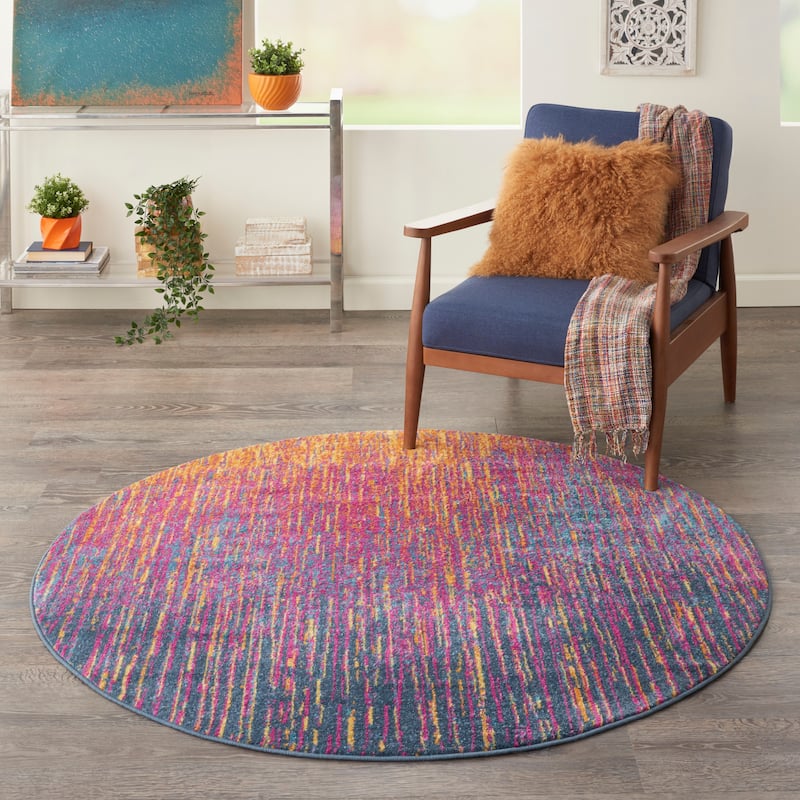 Nourison Passion Modern Abstract Area Rug - 8' Round - Multicolor
