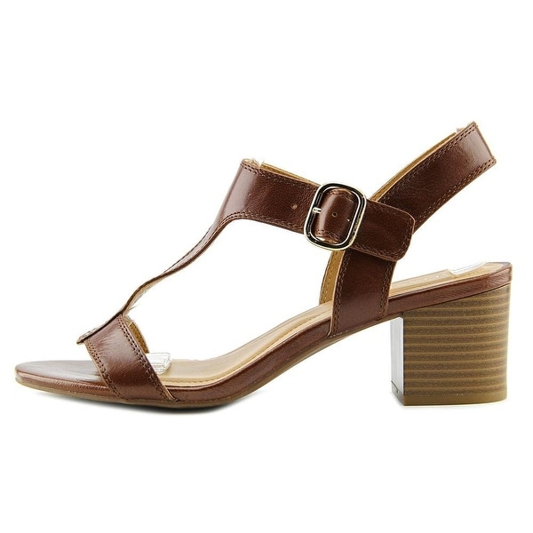 Alfani Womens Yullia Leather Open Toe Casual T-Strap Sandals
