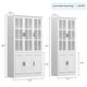 preview thumbnail 28 of 82, White Buffet Sideboard & Curio Bookcase Cabinet with Glass Doors