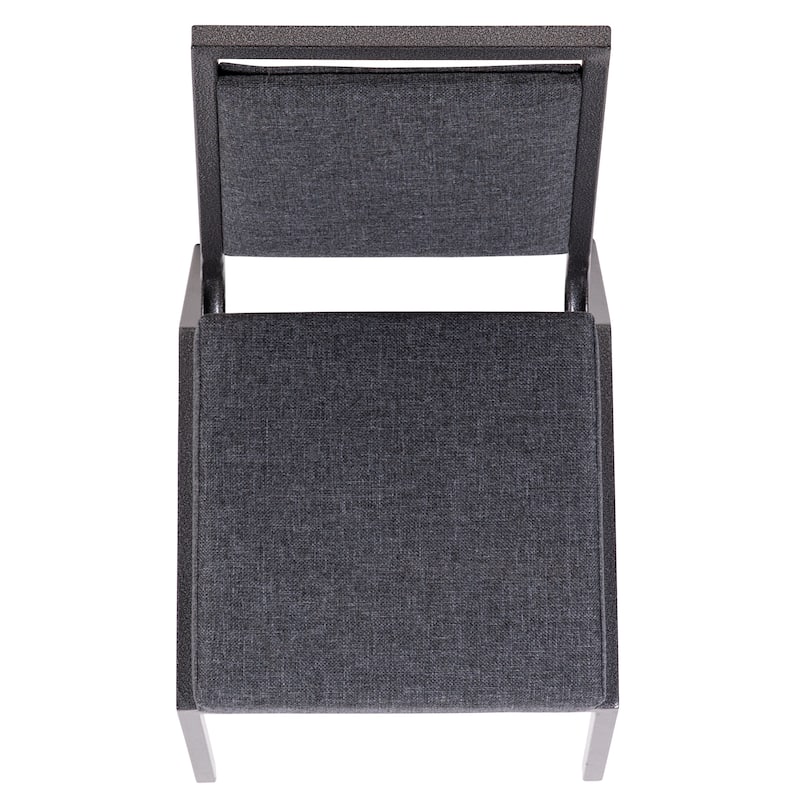 2 Pack Square Back Stacking Banquet Chair with Silvervein Frame