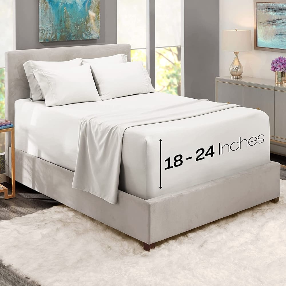 Empyrean Bedding 18"-24" Extra Deep Pocket Sheets Set - Ultra Soft Luxury Bed Sheet Set