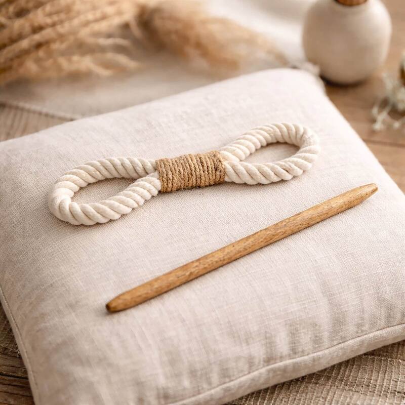 Twisted Curtain Tiebacks with Wooden Stick 9.5 in