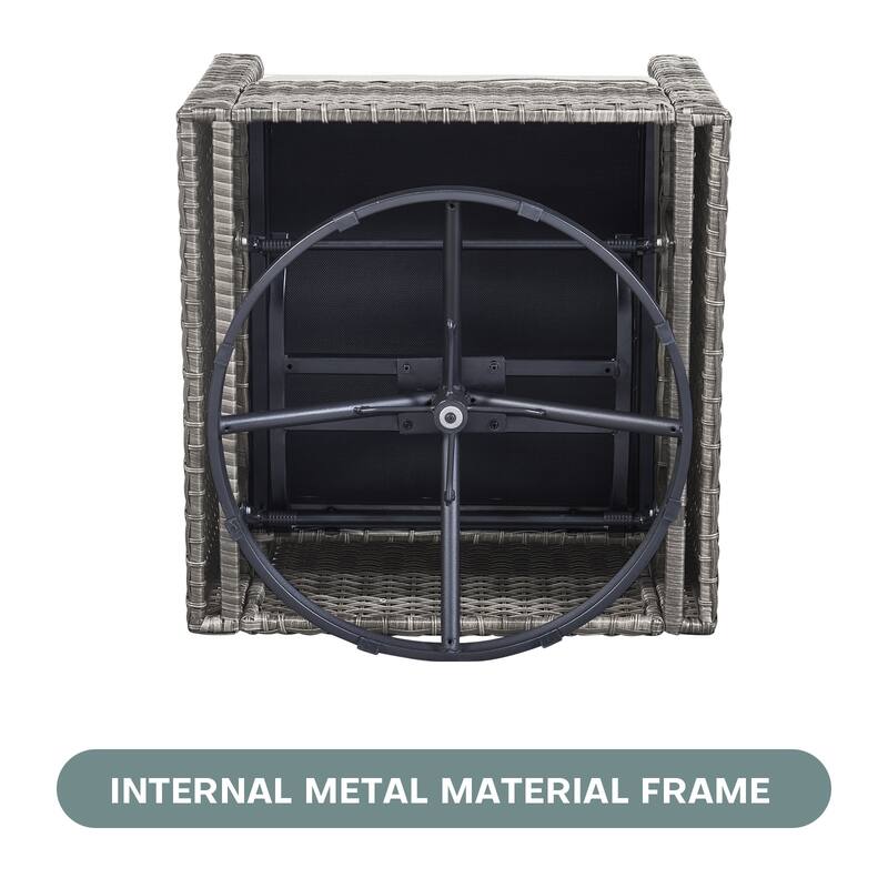 Gymojoy Wicker Swivel Glider Chair with 4 inch Olefin Cushions