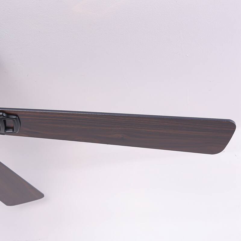 52" Classic Matte Black Flush Mount Ceiling Fan with Light and Remote - 52 in. D x 52 in. W x 14 in. H