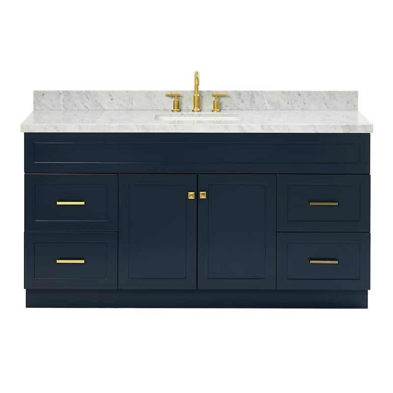 Ariel F067SCWRVO Hamlet 67" Free Standing Single Basin Vanity Set with - Midnight Blue - Painted