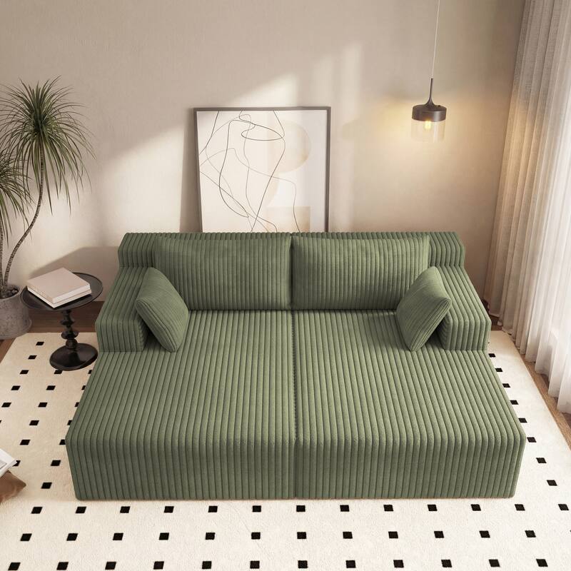 96" Cloud Sectional Couch with L-Shape Chaise,Modern Modular Sofa with Deep Seat, Upholstered Couches for Bedroom