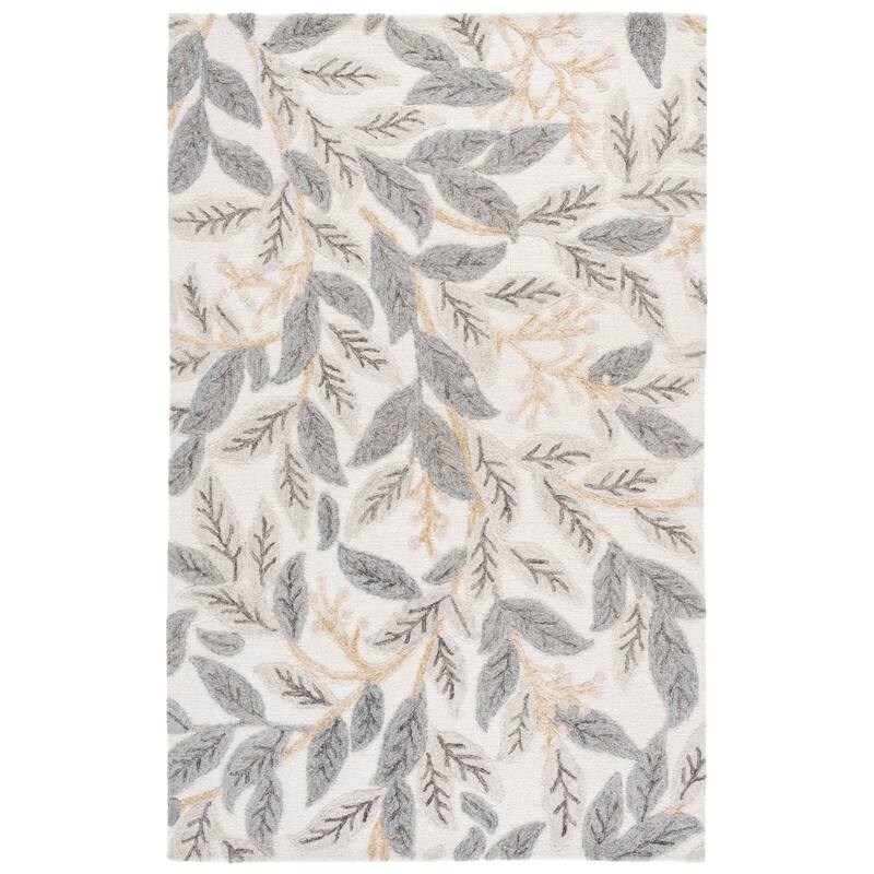 SAFAVIEH Handmade Jardin Yonca Wool Rug - 6' x 9' - Ivory/Grey