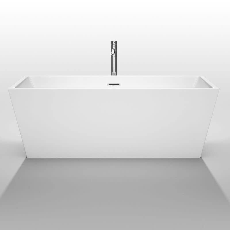 Wyndham Collection Sara 67" Free Standing Acrylic Soaking Tub with