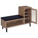 preview thumbnail 3 of 7, Teller 1-Door Entryway Shoe Storage Bench Natural Oak