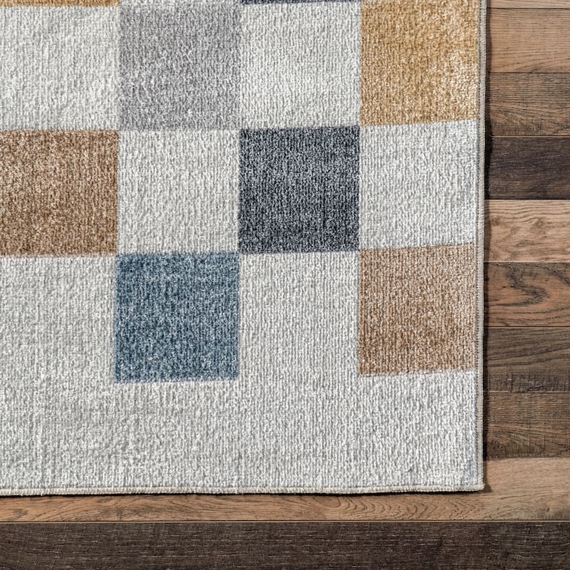 Nuloom Naya SpinClean Checkered Machine Washable Area Rug