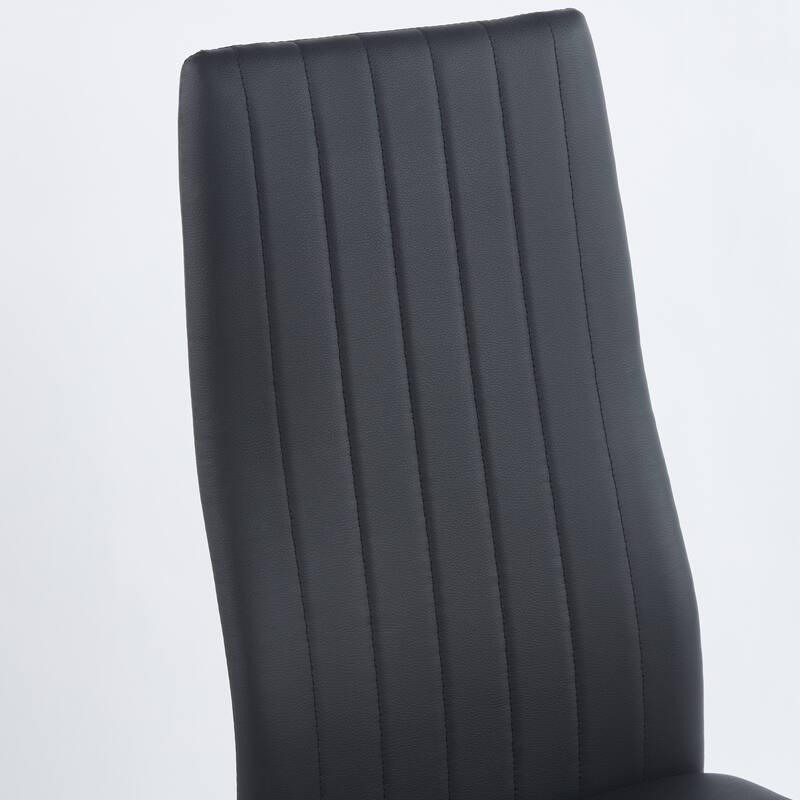 GDFStudio - Soren Mid-Century Modern High Back Dining Chair with Metal Frame and Upholstered Seat, Set of 2