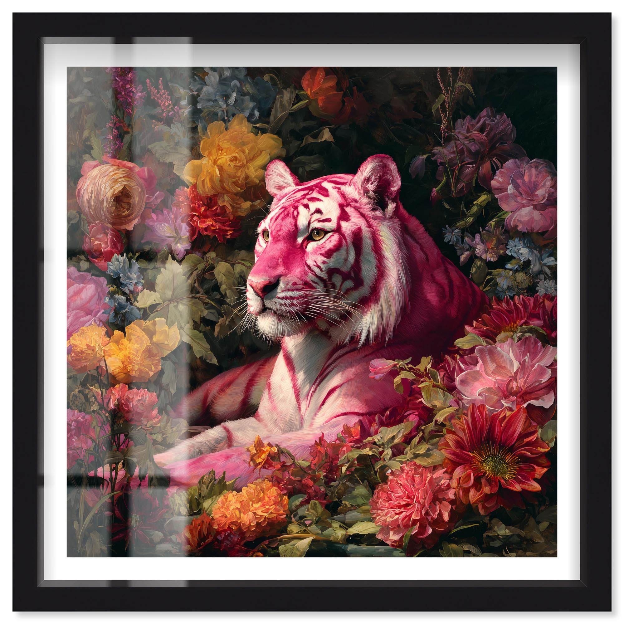 King of the Dahlias II Modern Wall Decor Shadowbox Print by Notoriart