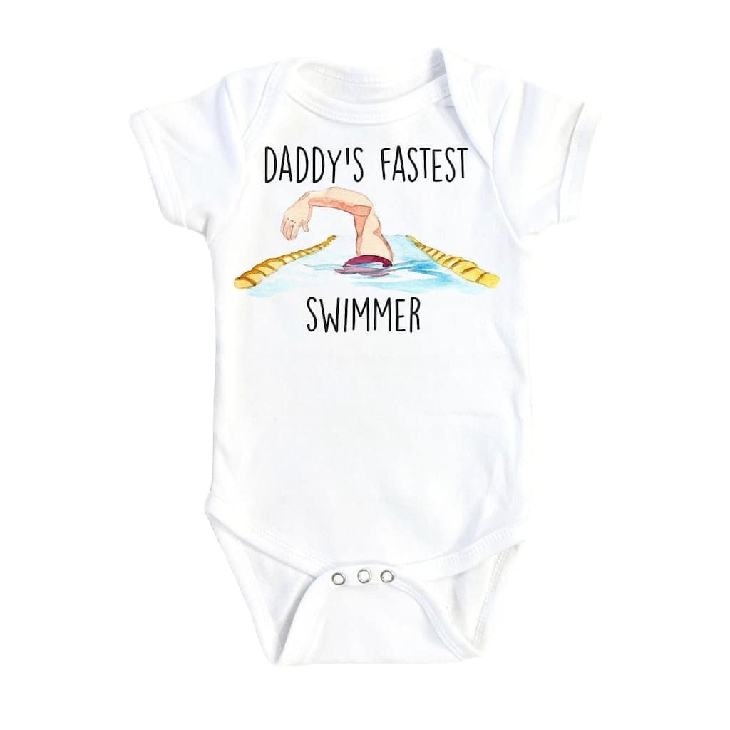 Swimming Fast - Baby Boy Girl Clothes Infant Bodysuit Funny Cute Newborn