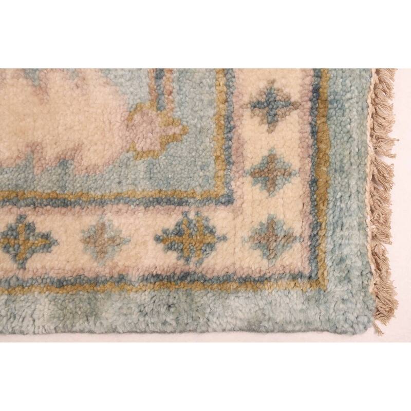 ECARPETGALLERY Hand-knotted Modern Oushak Light Blue Wool Rug - 8'9 x 11'10