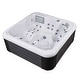 preview thumbnail 2 of 13, Buenospa New York 6 - Person 49 - Jet Hot Tub, Ice White, Gray with Ozone and LED Lights - Sterling Silver - 85 x 85 x 35