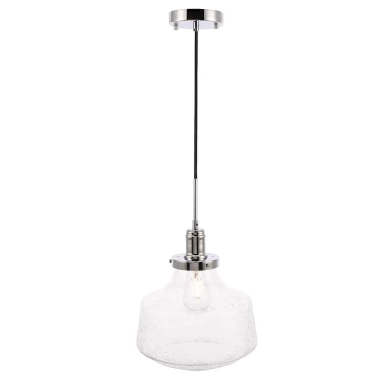 Elegant Lighting Lyle Single Light 11" Wide Pendant with Seedy Glass