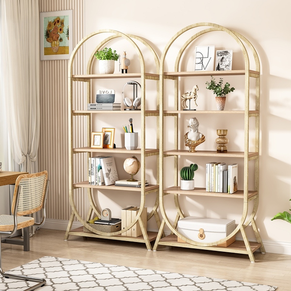 70.8 Tall Arched Bookshelf Freestanding Display Rack Shelving Unit On Sale Bed Bath Beyond 39888466