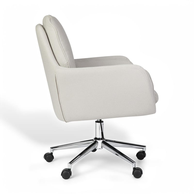 Martha Stewart Upholstered Swivel Home Office Chair with Double Cushions - 26.75"W x 29.25"D x 35" - 38.25"H