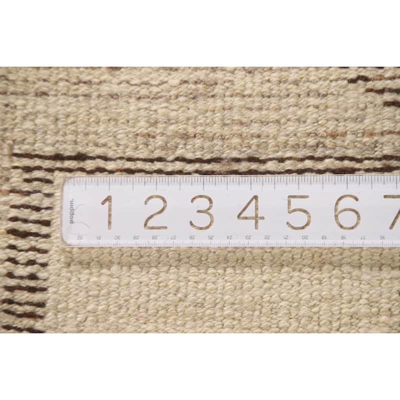 Tribal Beige Anatolian Turkish Runner Rug Handmade Wool Carpet - 2'11"x 11'8"