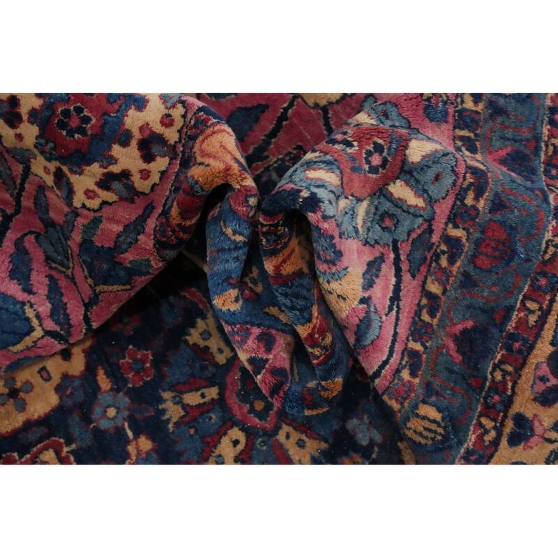 Hand Knotted Oriental 100% Kork Wool Carpet Traditional All-Over Oranges & Rust Kerman Area Rug - 18' 2'' X 11' 9''