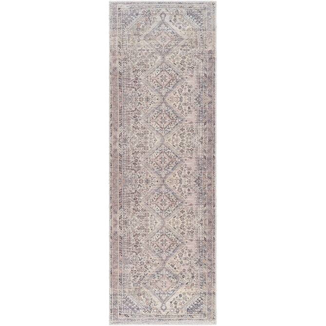 Livabliss Verninac Distressed Medallion Printed Washable Rug - Peach - 2' 7" x 7' 10"