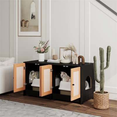 Cat Litter Box for Dual-purpose as Litter Box and Stylish End Table - 47.2"L x 19.7"W x 24.2"H