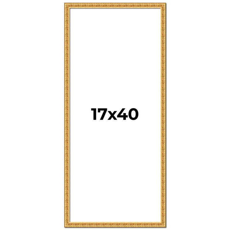 17x40 Frame Gold Real Wood Picture Frame Width 1 inches | Interior