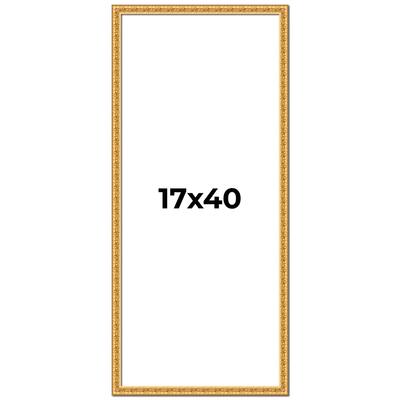 17x40 Frame Gold Real Wood Picture Frame Width 1 inches | Interior