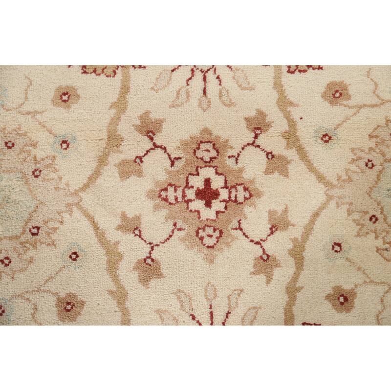 Hand Knotted Oriental 100% Wool Carpet Traditional Floral Beige & Ivories Chobi-Peshawar Area Rug - 11' 2'' X 5' 0''