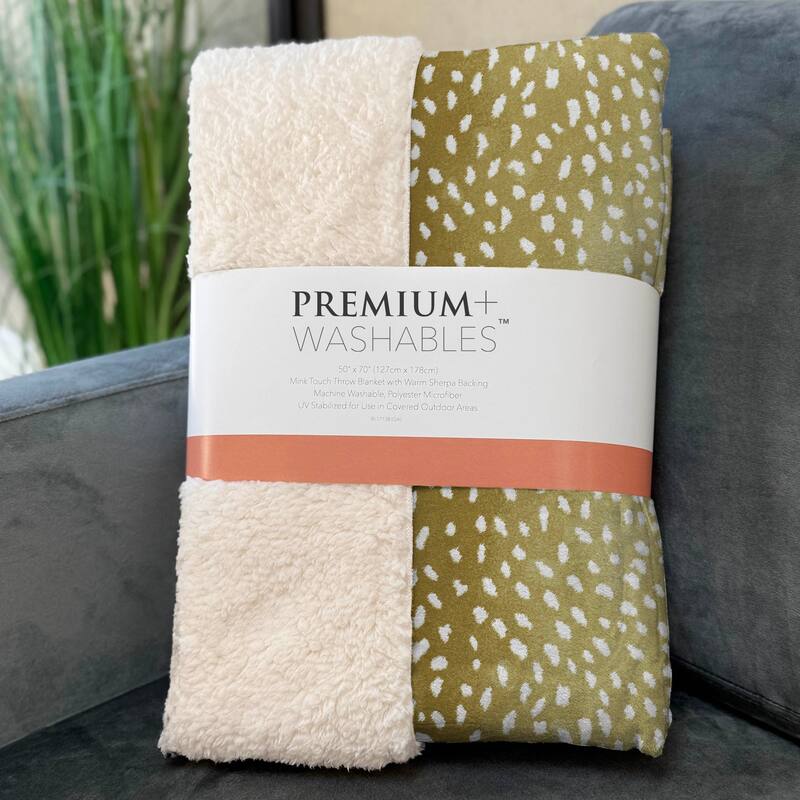 Premium Machine Washable ASB44 Antelope Print Sherpa Throw Blanket