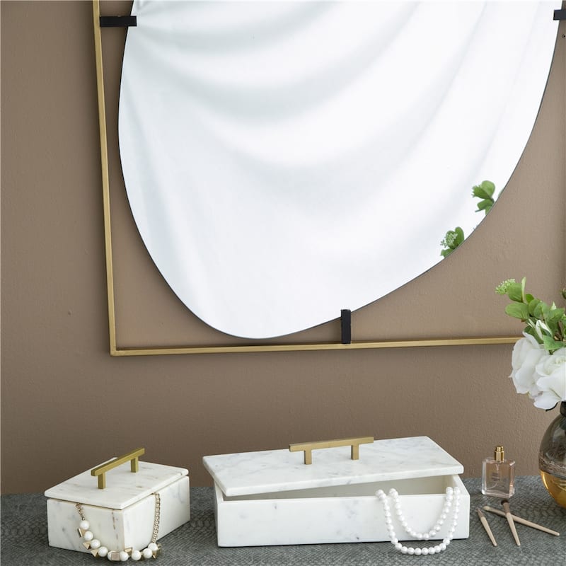 Metal Frame Contemporary Design Mirror for Bathroom