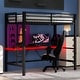 preview thumbnail 7 of 64, Gaming Loft Bed with RGB LED Light & USB Charge Station, Metal Loft Bed Frame w/Built-in Desk & Full-Length Guardrails