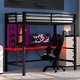 preview thumbnail 21 of 28, Twin Size Gaming Metal Loft Bed Frame with LED Light and Desk, 77.2"L x42.4"W x 72"H