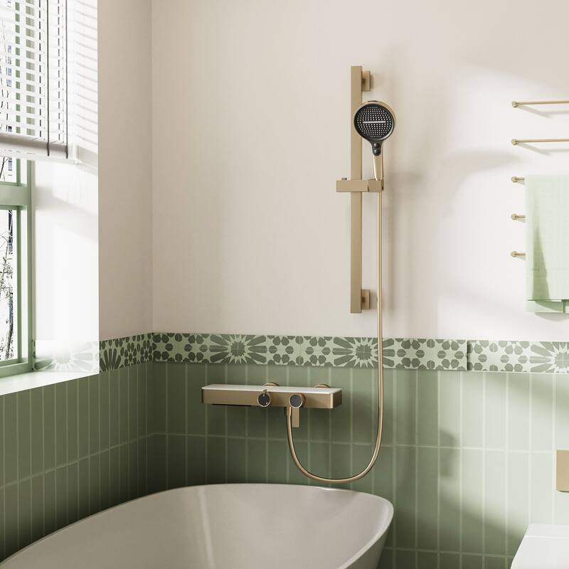 Modland 2-Function Wall Mount Shower System with 3-Mode Handheld Shower & Tub Filler Spout