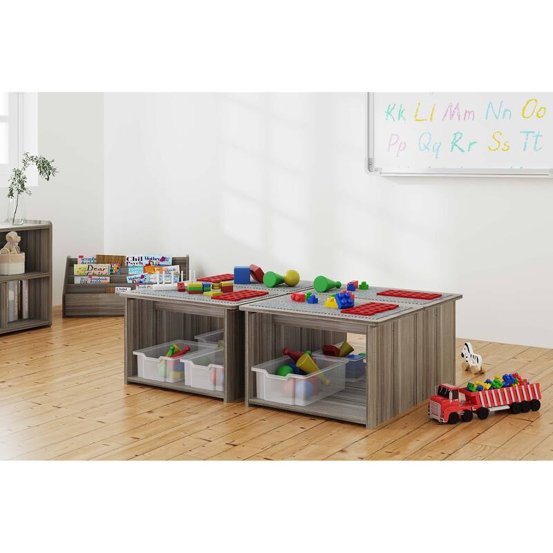 Tot Mate Laminate Preschool Play Center, Fully Assembled, 3 Bins Included, 33" W x 20" D x 19.5" H